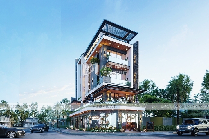 Mẫu thiết kế nhà phố kết hợp kinh doanh 4 tầng 1 tum 135m2 (7.5x18m) BT2256