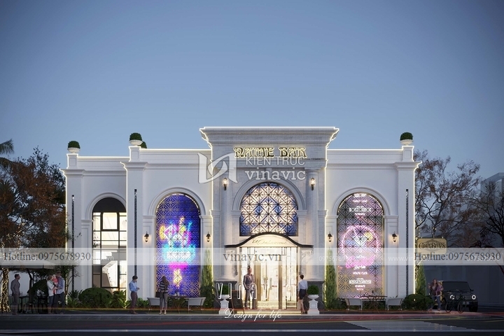 Thiết kế bar club 2 tầng phong cách tân cổ điển 280m2 (16x17.5m) BT2265