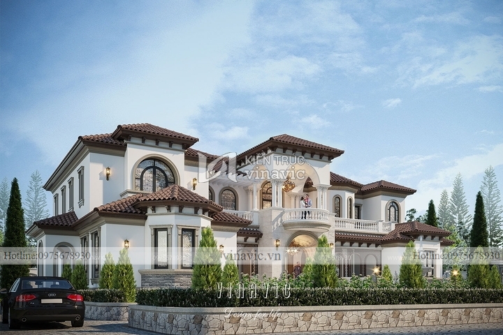 Biệt thự Địa Trung Hải 2 tầng kích thước 26x21m BT2215