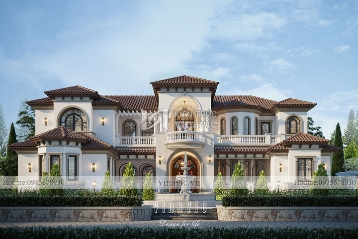 Biệt thự Địa Trung Hải 2 tầng kích thước 26x21m BT2215