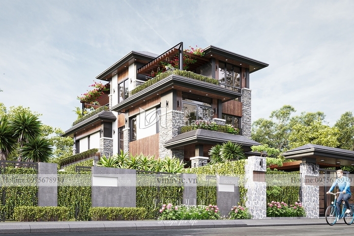 biệt thự hiện đại 3 tầng mặt tiền 9m sâu 16m BT2214