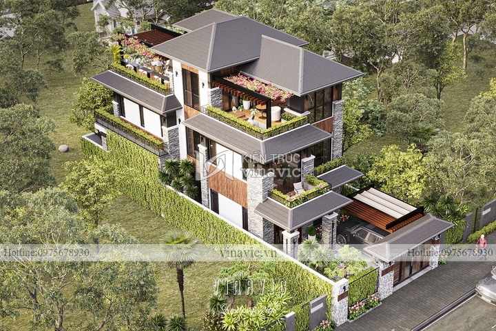 biệt thự hiện đại 3 tầng mặt tiền 9m sâu 16m BT2214