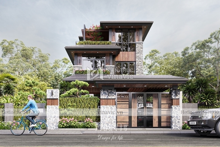 biệt thự hiện đại 3 tầng mặt tiền 9m sâu 16m BT2214