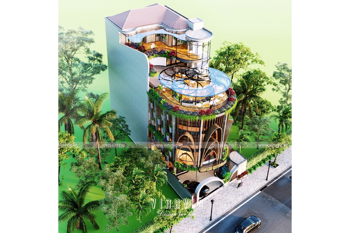 Thiết kế nhà hàng Mai Lan Restaurant phong cách hiện đại (14x30m) BT2320