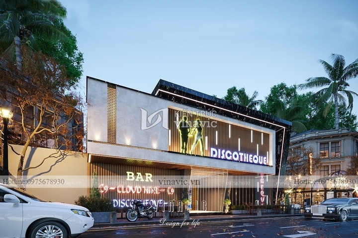 Thiết kế vũ trường 2 tầng phong cách hiện đại 280m2 (16x17.5m) BT2264