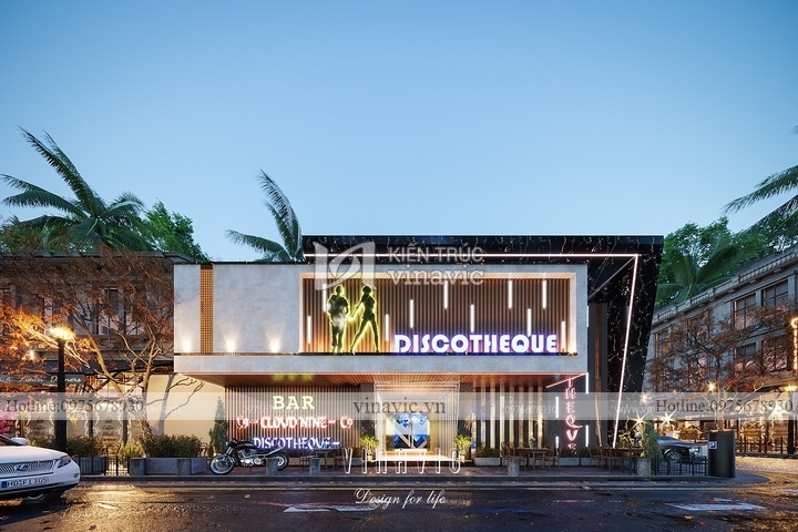 Thiết kế vũ trường 2 tầng phong cách hiện đại 280m2 (16x17.5m) BT2264