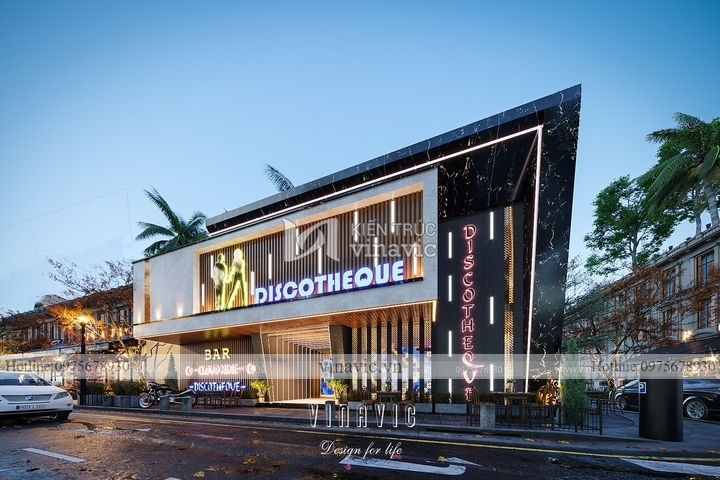 Thiết kế vũ trường 2 tầng phong cách hiện đại 280m2 (16x17.5m) BT2264