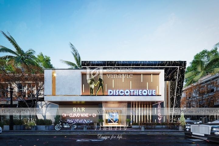 Thiết kế vũ trường 2 tầng phong cách hiện đại 280m2 (16x17.5m) BT2264