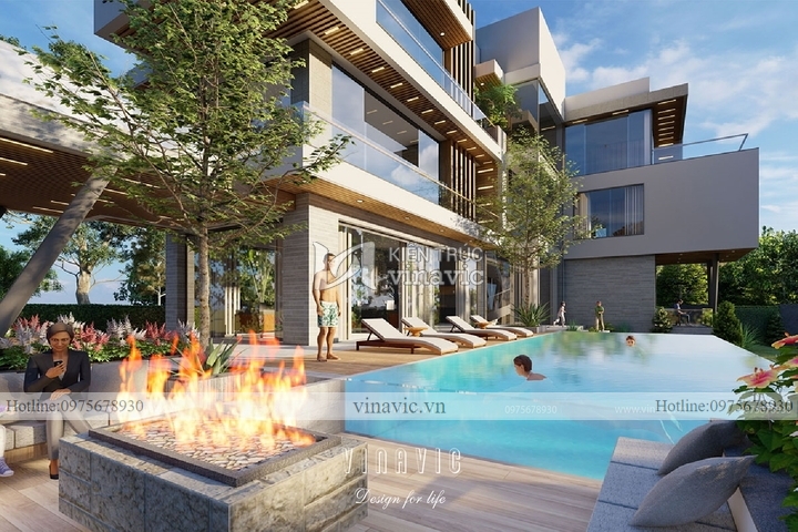 Biệt thự hiện đại 3 tầng sang trọng view sân golf tam đảo BT2121