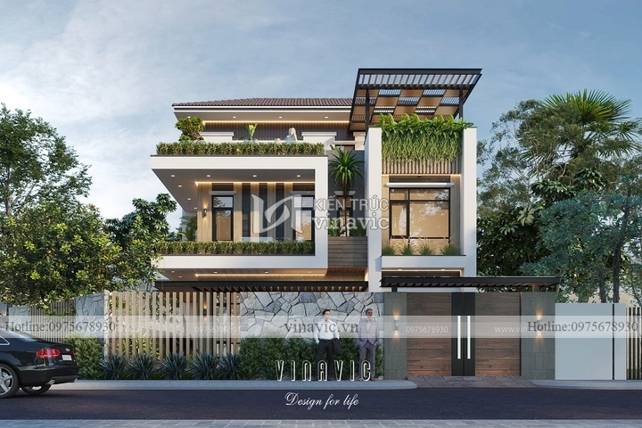 Biệt thự lô góc 2 mặt tiền 3 tầng hiện đại BT2143