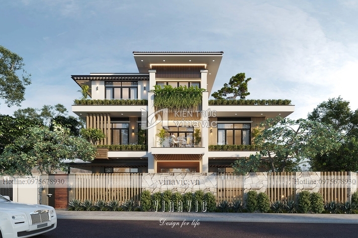 Biệt thự lô góc 2 mặt tiền 3 tầng hiện đại BT2143