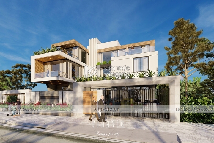 Biệt thự hiện đại 3 tầng sang trọng view sân golf tam đảo BT2121