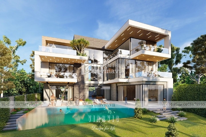 Biệt thự hiện đại 3 tầng sang trọng view sân golf tam đảo BT2121