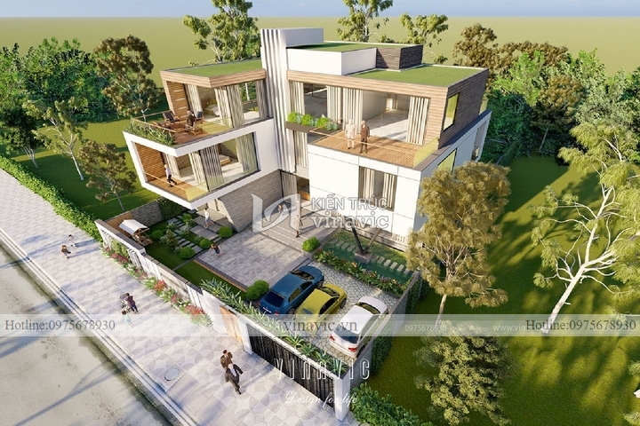 Biệt thự nghỉ dưỡng hiện đại 3 tầng kiểu singapore BT2123