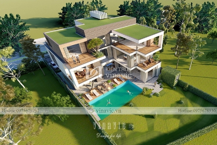 Biệt thự nghỉ dưỡng hiện đại 3 tầng kiểu singapore BT2123