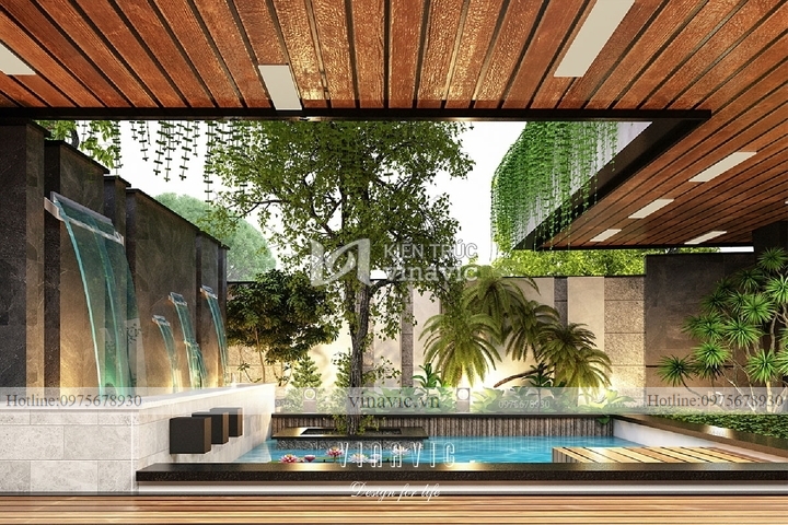 Biệt thự phố hiện đại mặt tiền 8m 6 tầng ở TPHCM BT2115