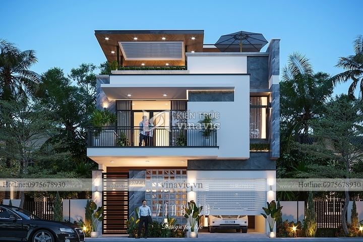 Mẫu biệt thự 2 tầng hiện đại 100m2 rộng 9m sâu 11m BT2231