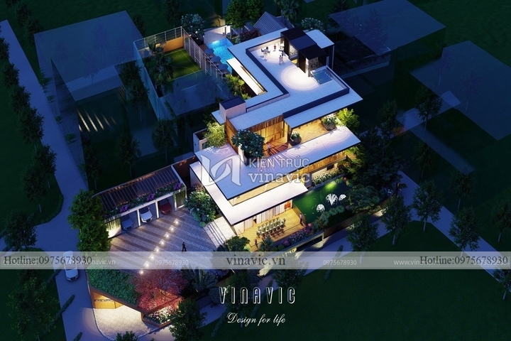 Mẫu nhà đẹp 3 tầng kiến trúc hiện đại có bể bơi đẳng cấp BT2238