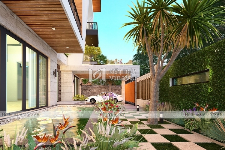 Mẫu nhà hiện đại 3 tầng 2 mặt tiền diện tích 160m BT2118