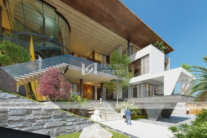 Mẫu thiết kế biệt thự villa hiện đại 730m2 đẳng cấp 5 sao BT2233