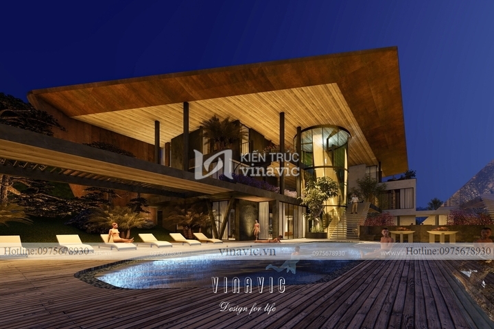 Mẫu thiết kế biệt thự villa hiện đại 730m2 đẳng cấp 5 sao BT2233