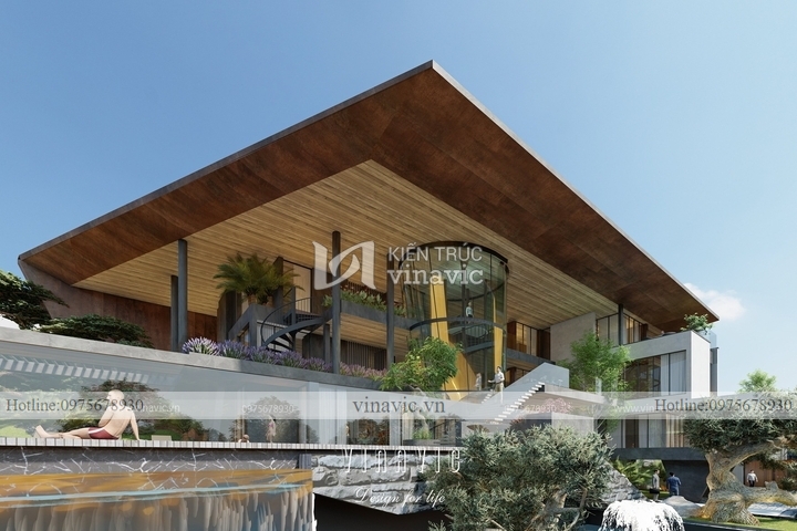 Mẫu thiết kế biệt thự villa hiện đại 730m2 đẳng cấp 5 sao BT2233