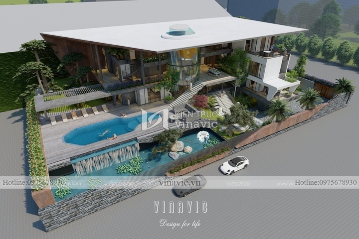 Mẫu thiết kế biệt thự villa hiện đại 730m2 đẳng cấp 5 sao BT2233