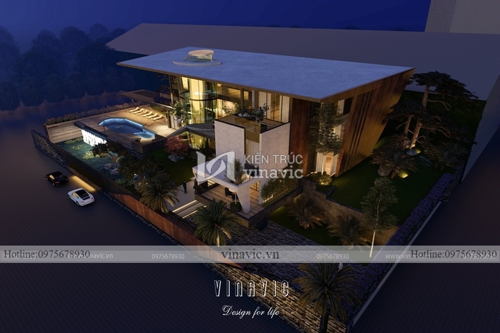 Mẫu thiết kế biệt thự villa hiện đại 730m2 đẳng cấp 5 sao BT2233