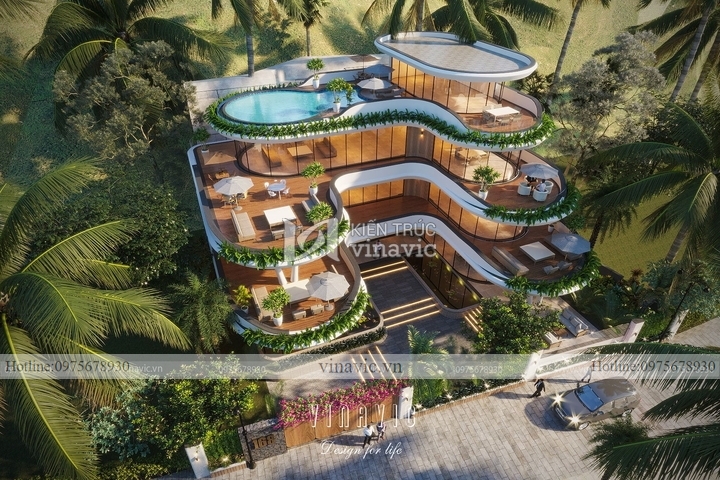 Thiết kế biệt thự 4 tầng hiện đại view biển Nha Trang BT2135