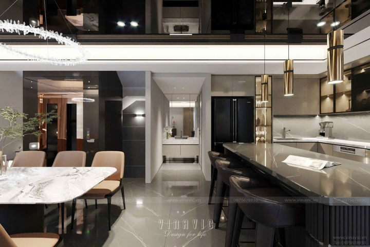 Thiết kế nội thất phong cách hiện đại (CĐT: Mr Thư - Hòa Bình) NT2321