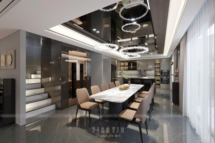 Thiết kế nội thất phong cách hiện đại (CĐT: Mr Thư - Hòa Bình) NT2321