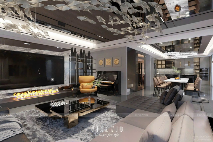 Thiết kế nội thất phong cách hiện đại (CĐT: Mr Thư - Hòa Bình) NT2321
