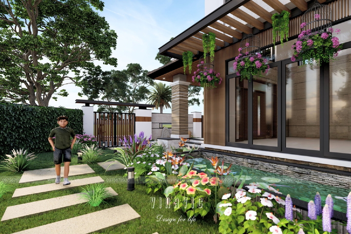 Thiết kế biệt thự 2 tầng 2 mặt tiền hiện đại ở Cần Thơ BT2109