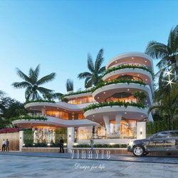 Thiết kế biệt thự 4 tầng hiện đại view biển Nha Trang BT2135