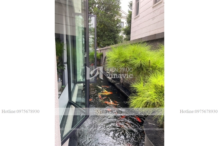 Thi công tiểu cảnh sân vườn biệt thự khu Nguyệt Quế Vinhomes TCSV2002