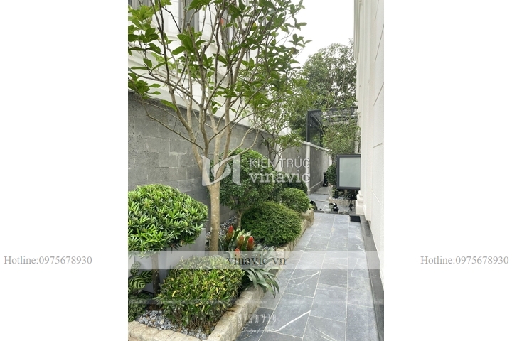 Thi công tiểu cảnh sân vườn biệt thự khu Nguyệt Quế Vinhomes TCSV2002