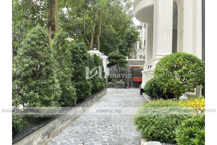 Thi công tiểu cảnh sân vườn biệt thự khu Nguyệt Quế Vinhomes TCSV2002