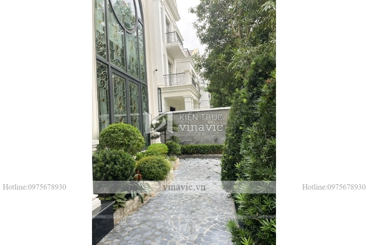 Thi công tiểu cảnh sân vườn biệt thự khu Nguyệt Quế Vinhomes TCSV2002