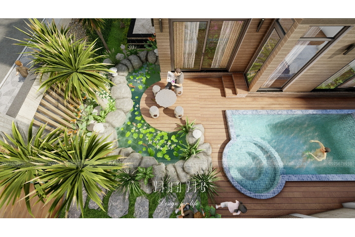 Mẫu thiết kế biệt thự mặt tiền 14m sâu 10m 3 tầng hiện đại BT2332