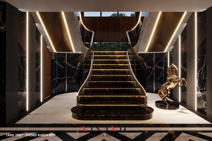 Thiết kế nội thất biệt thự hiện đại siêu sang (CĐT: Mr Minh - An Giang) NT2322