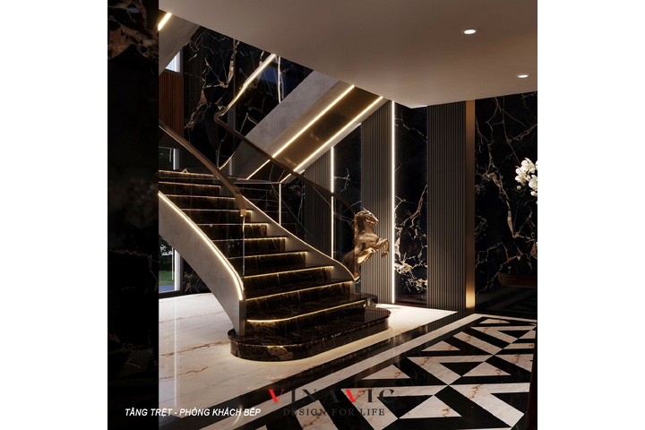 Thiết kế nội thất biệt thự hiện đại siêu sang (CĐT: Mr Minh - An Giang) NT2322