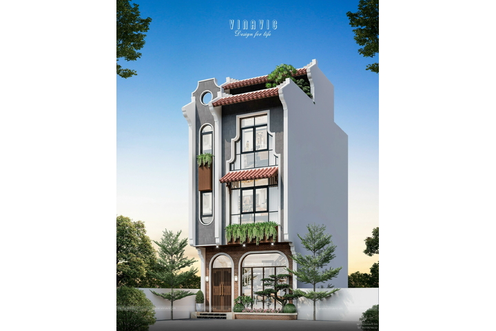 Thiết kế nhà rộng 6m dài 9m phong cách Indochine NP2333