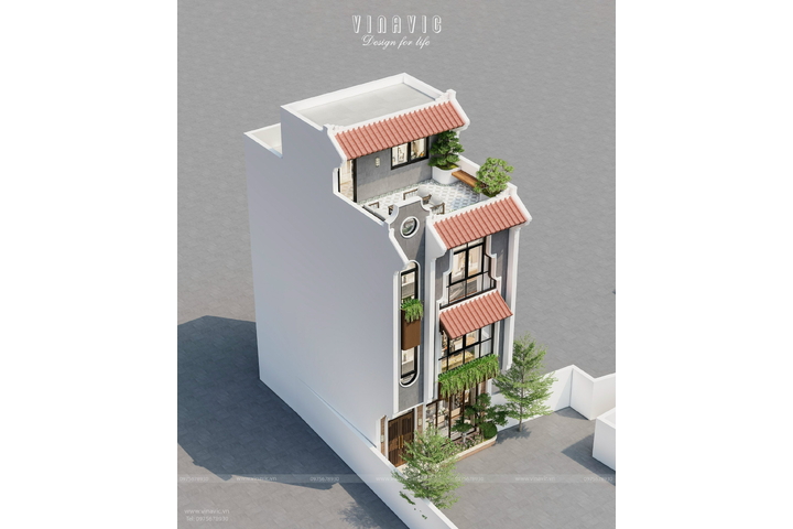 Thiết kế nhà rộng 6m dài 9m phong cách Indochine NP2333