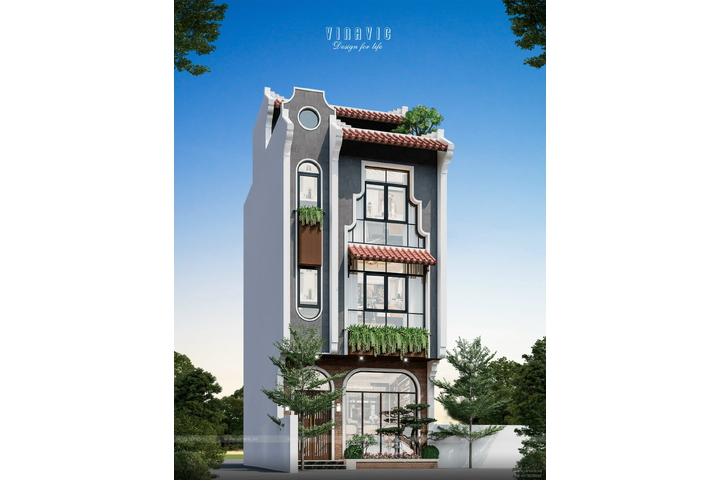 Thiết kế nhà rộng 6m dài 9m phong cách Indochine NP2333