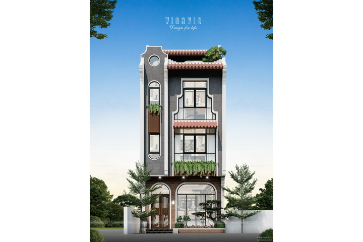 Thiết kế nhà rộng 6m dài 9m phong cách Indochine NP2333