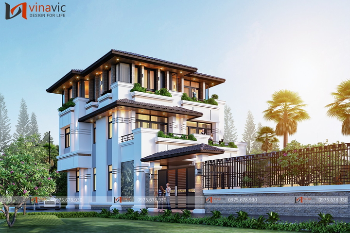 Biệt thự 3 tầng 150m2 (10x15m) trước nhà sân vườn tiểu cảnh đẹp BT2335