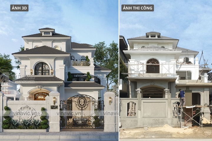 Thi công biệt thự 3 tầng tân cổ điển (CĐT: Mr Dũng - Quảng Bình) TCBT2221