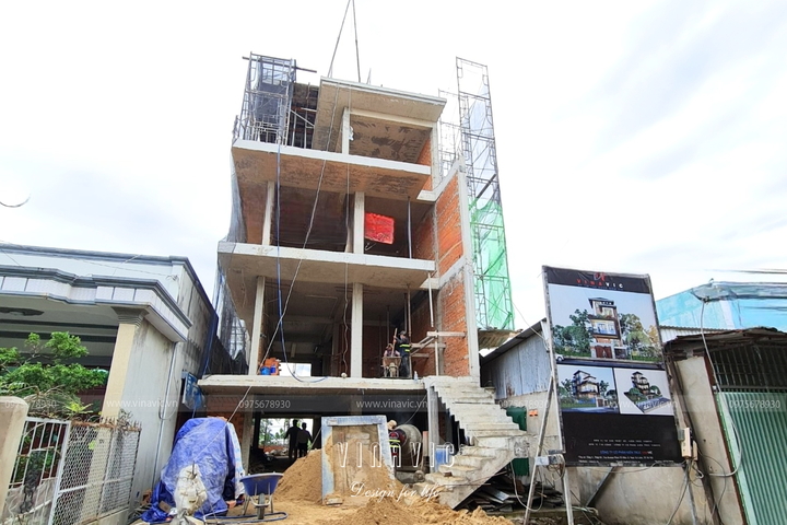 Thi công biệt thự phố 3 tầng hiện đại 98m2 (CĐT: Mr Sơn - Tp HCM) TCBT2225