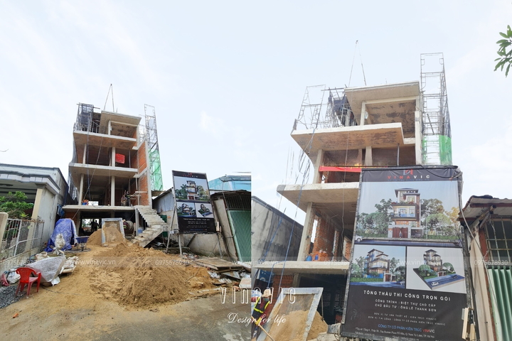 Thi công biệt thự phố 3 tầng hiện đại 98m2 (CĐT: Mr Sơn - Tp HCM) TCBT2225