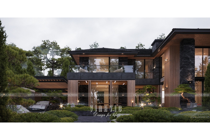 Thiết kế Villa 2 tầng hiện đại 5 phòng ngủ (21x14m) BT2348